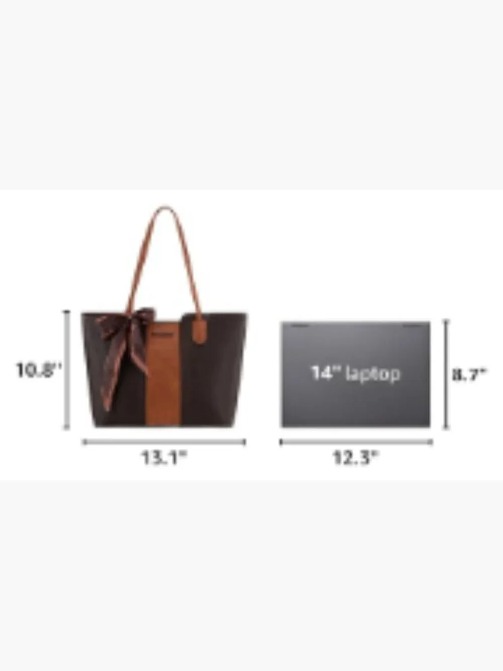 Women's Vegan Leather Tote Handbag with Scarf, Top Zipper Satchel Purse